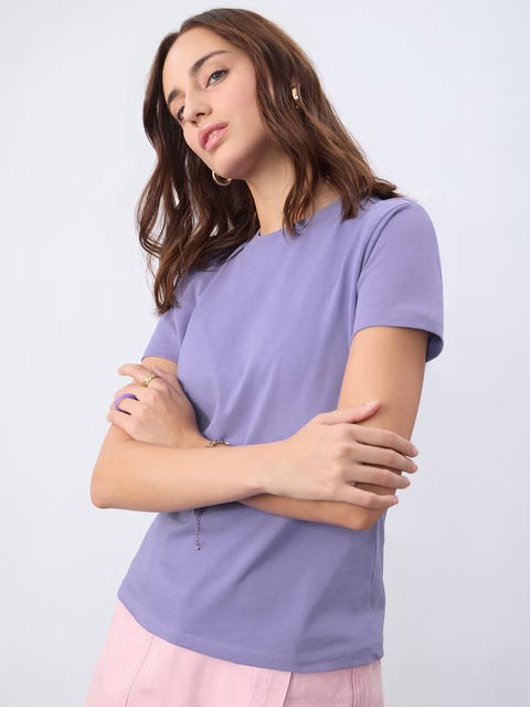 Regular Lavender Women T-Shirts