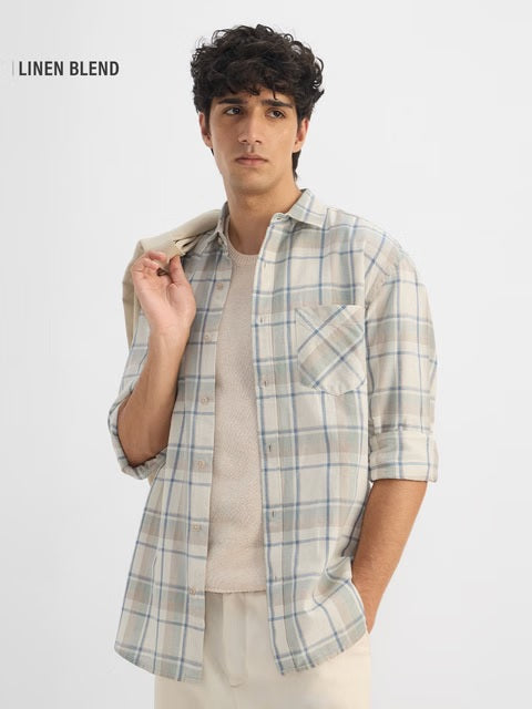 Checks Vision Cotton Linen Shirts