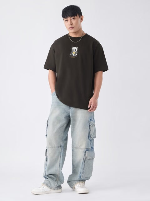 Caffeine Panda Oversized T-Shirts