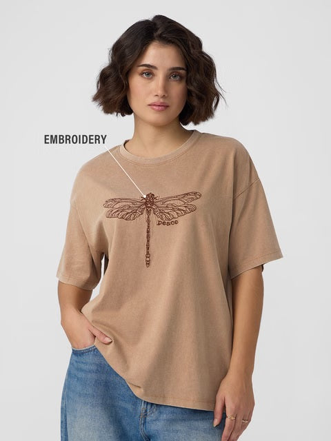 Dragonfly Peace Women Oversized T-Shirts