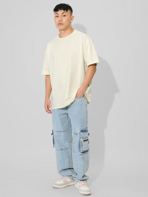 Solids Off White Oversized T-Shirts