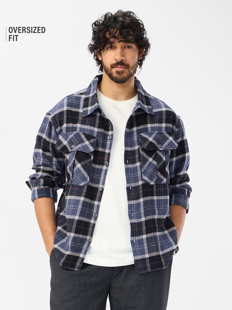 Plaid Eclipse Men Shackets