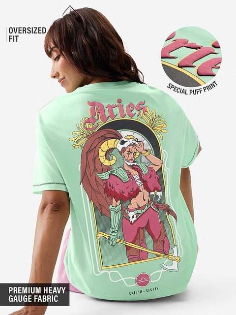 Zodiac Aries Women Oversized T-Shirts