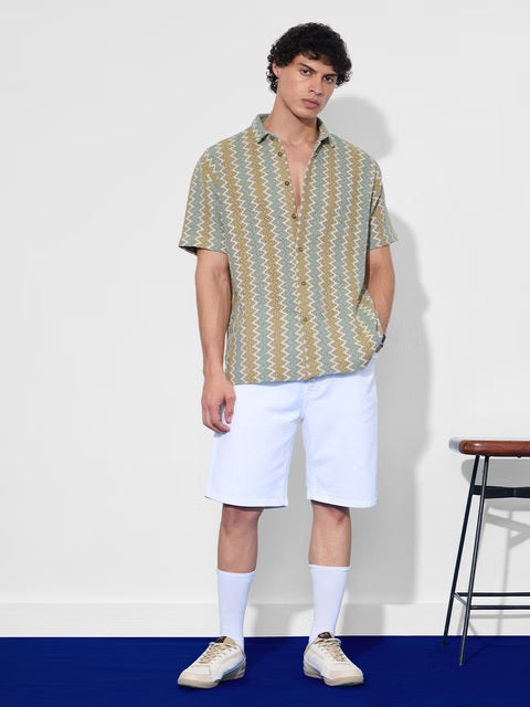 Open Knit Amber Chevron Holiday Shirts