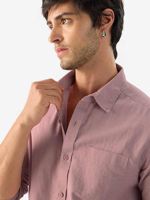 Soft Pink Cotton Linen Shirts