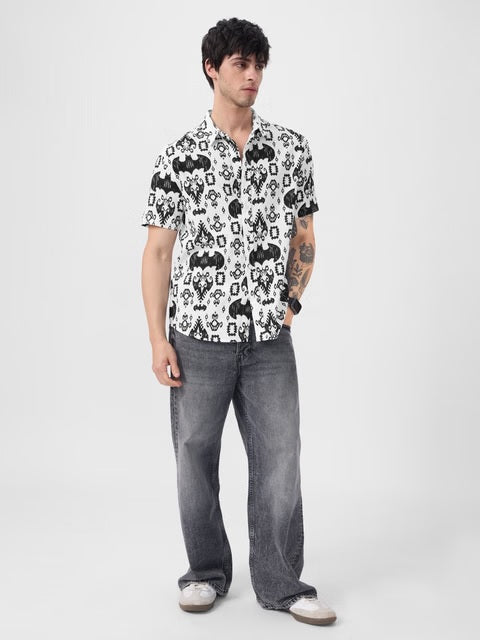 Batman Ikat Print Men Textured Shirts