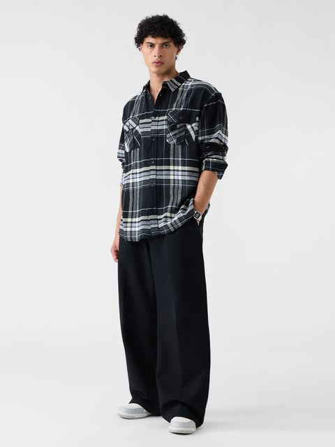 Plaid Steel Men Utility Shirts