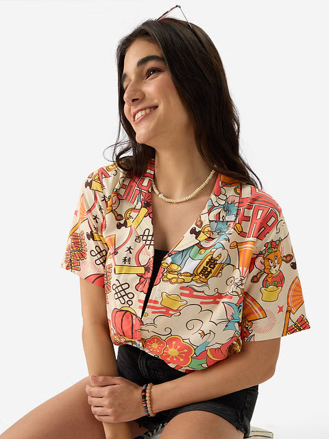 Tom And Jerry New Year Women Holiday Shirts