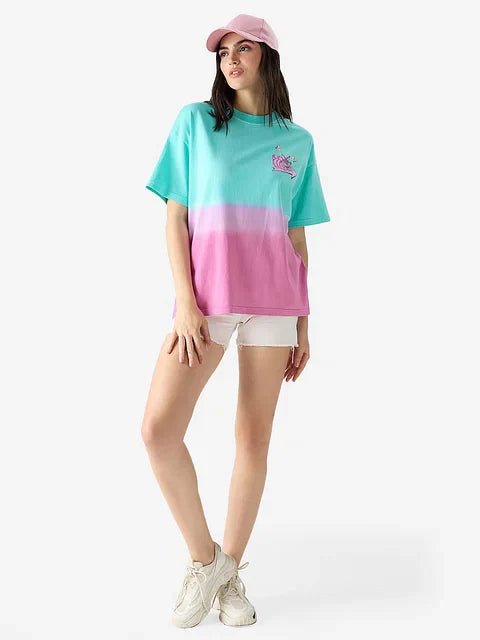 Alice in Wonderland Wrong Way Women Oversized T-Shirts