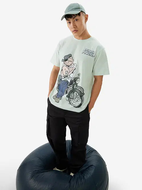 Popeye Spinach Powered Men Relaxed Fit T-Shirts