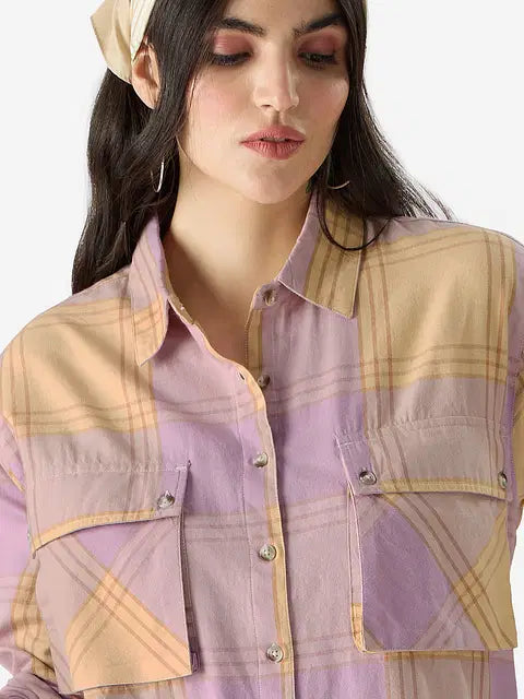 Purple (Tie Dye) Women Oversized Shirt Dresses