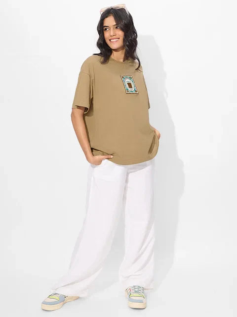 Chai Tea Stamp Women Oversized T-Shirts