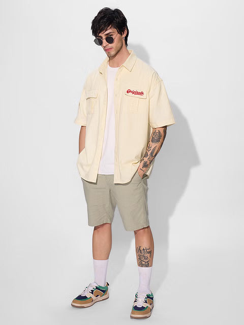 Solids Classic Off-White Oversized Shirts
