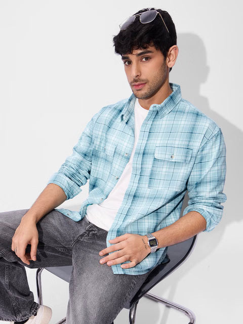 Plaid Streams Men Utility Shirts