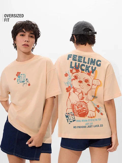 Feeling Lucky Women Oversized T-Shirts