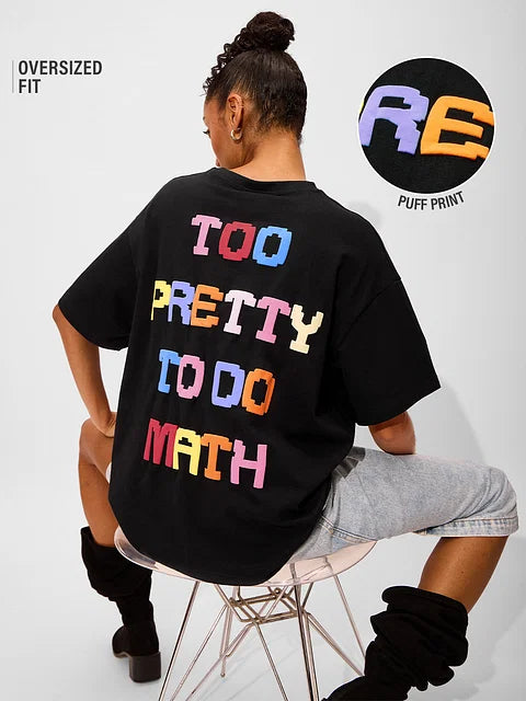 Pretty For Math Women Oversized T-Shirts