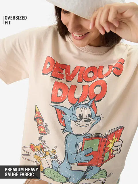 Devious Duo Women Oversized T-Shirts