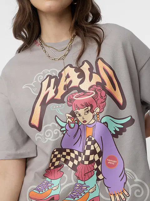 Angel Halo Women Oversized T-Shirts