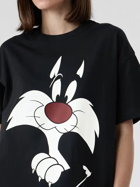 Looney Tunes Sylvester Women Oversized T-Shirts