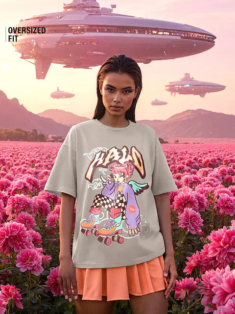 Angel Halo Women Oversized T-Shirts