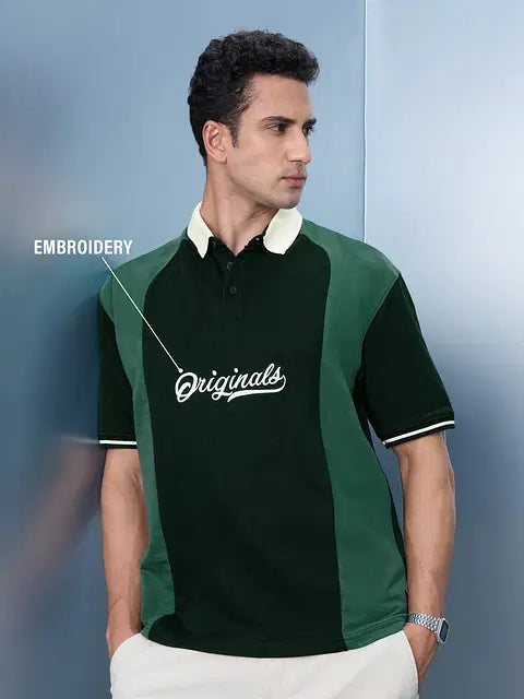 Colourblock Fern Oversized Polos Tshirt