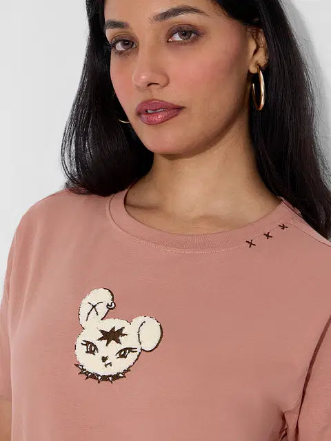 Pink Baddie Women Relaxed Fit T-Shirts