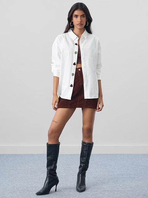 Lady Luck Cotton Linen Women Boyfriend Shirts