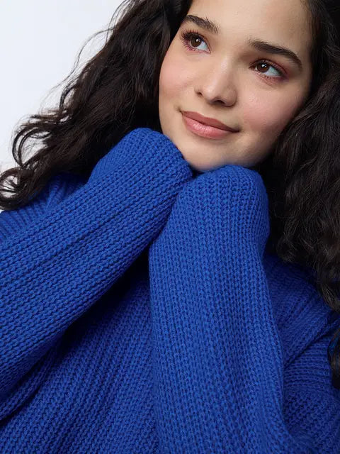 Royal Blue Women Oversized Sweaters