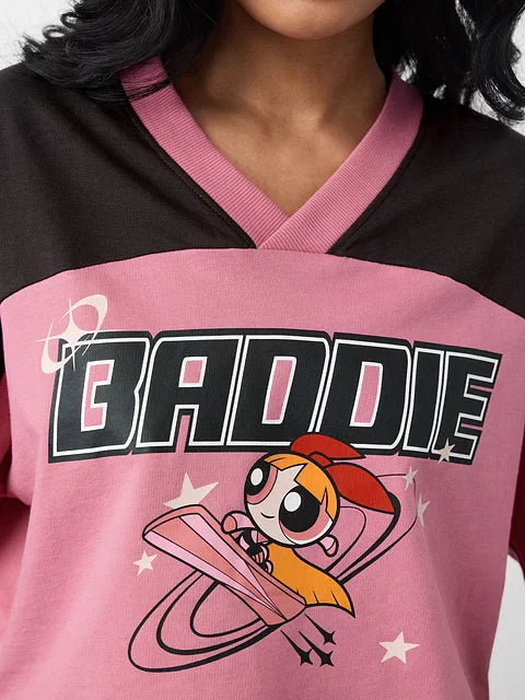 Powerpuff Girls Baddie Women Oversized Cropped T-Shirts