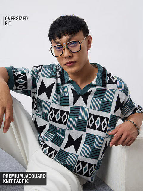 Jacquard Kaleido Oversized Polos