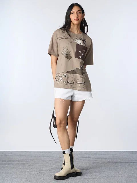 Cat-Tastrophe Women Oversized T-Shirts