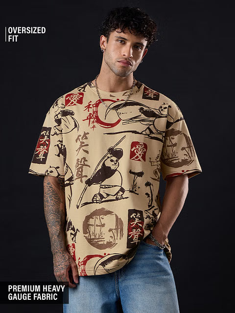 Kung Fu Panda Sketchy Panda Oversized T-Shirts