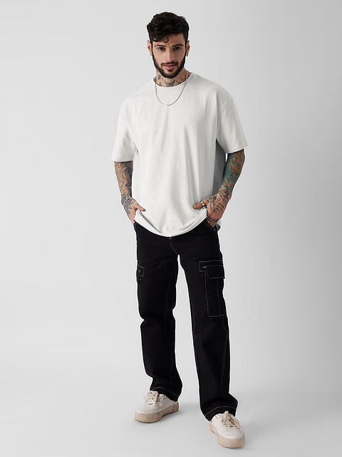 Solids Eggshell White Oversized T-Shirts