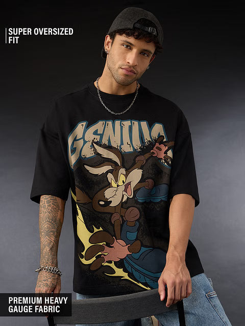 Looney Tunes Skating Coyote Super Oversized T-Shirts