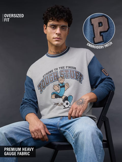 Popeye Strong To The Finish Oversized Full Sleeve T-Shirts