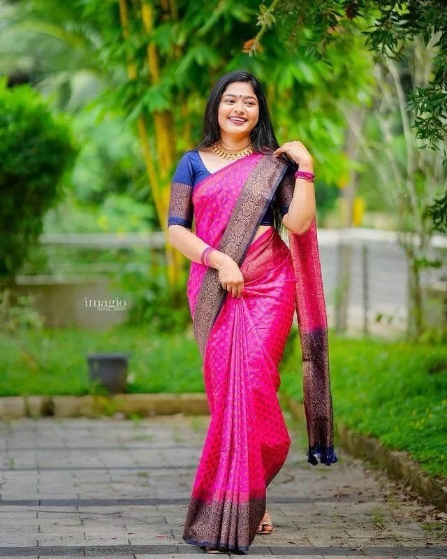Traditional Soft Lichi Silk With Jacquard Work Sare & Blouse