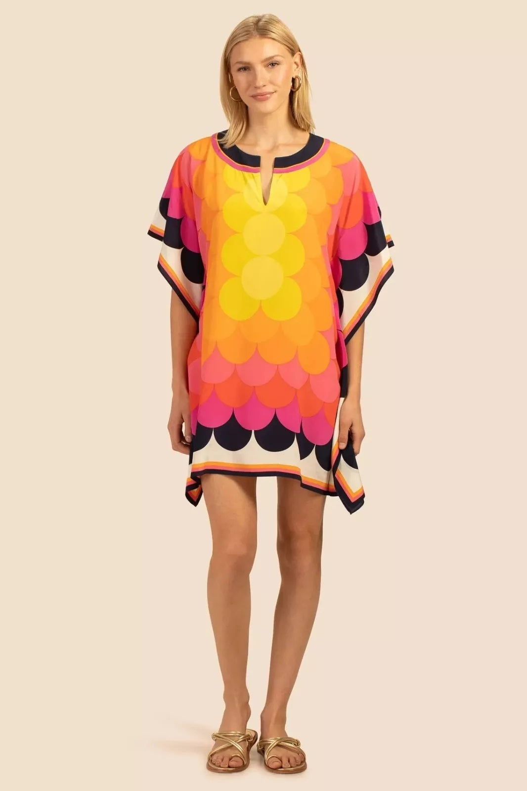 Soft Silk Crepe Kaftan, New Short Caftan , Beach Wear, Multi Color Kaftan J5702