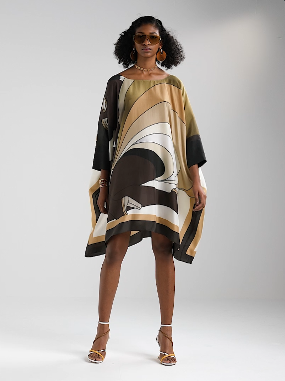 Luxury Soft Crepe Silk Kaftan, Lightweight and Breathable Caftan For Women's