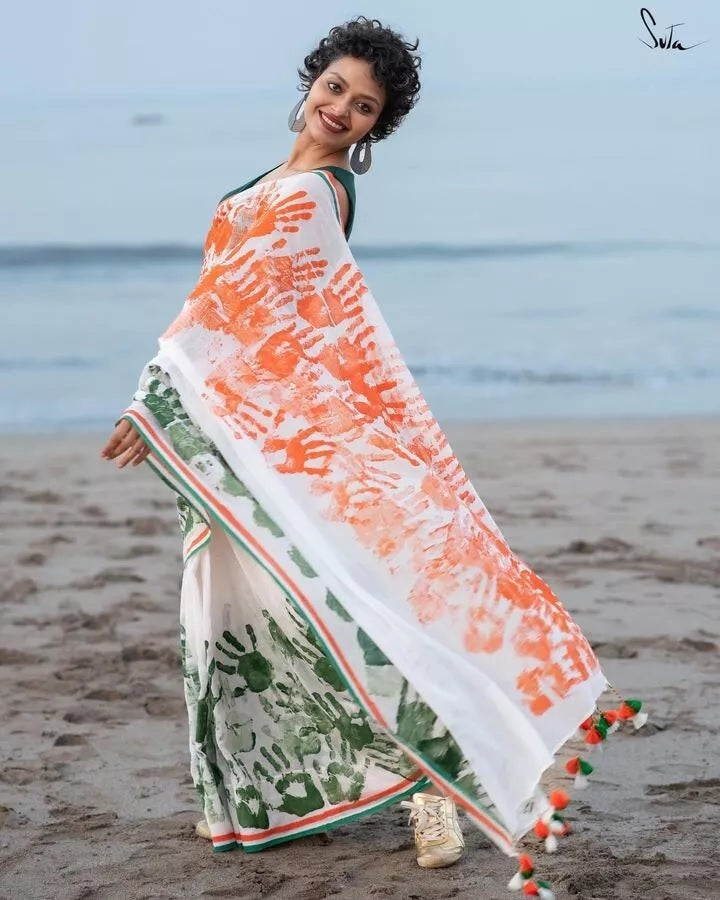 Faux Georgette With Beautiful Digital Printed Saree With Blouse