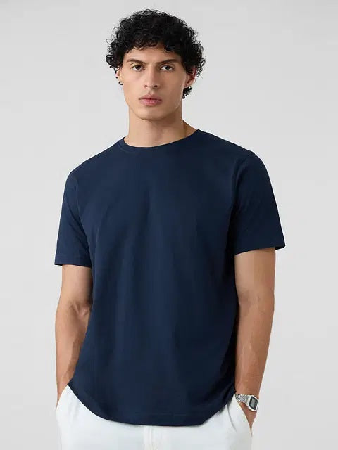 Solids Navy Blue T-Shirts