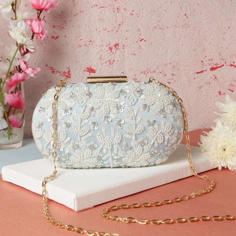 Single Side Work Oval Clutch