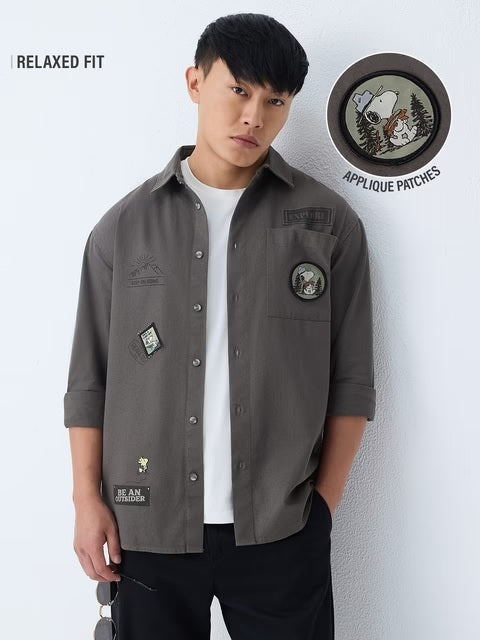 Peanuts Be An Outsider Men Relaxed Shirts