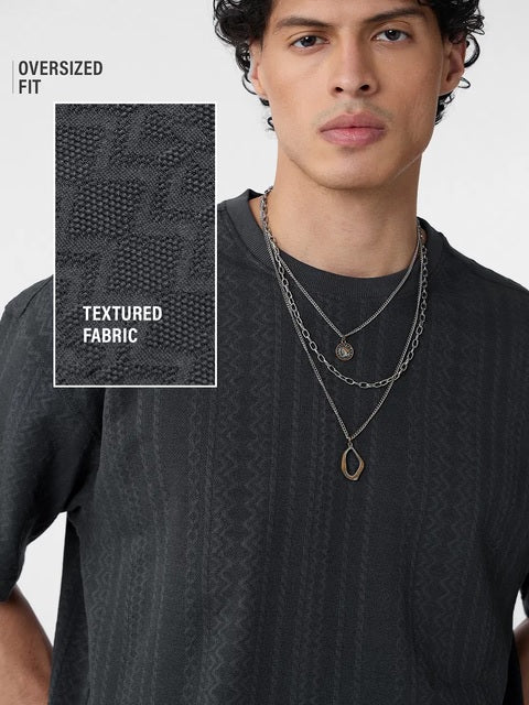 Textured T-shirt Midnight Oversized T-Shirts