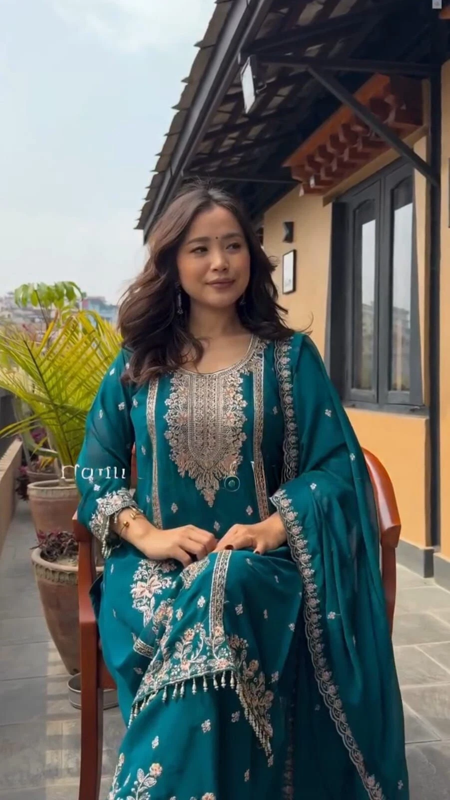 Beautiful Classic Heavy Pure Chinon Kurti Bottom & Dupatta Set 12-DC