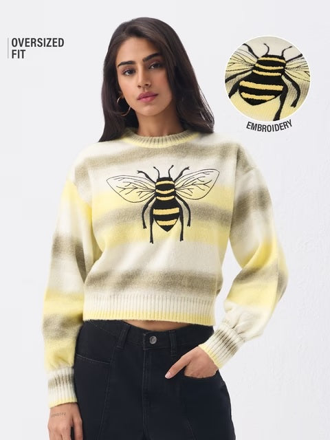Ombre Sweater Just Bee Women Cropped Sweaters