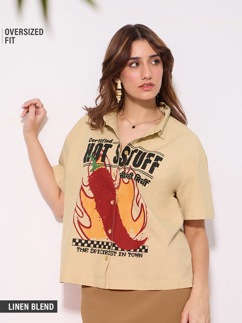 Cotton Linen Teekhi Mirchi Women Holiday Shirts
