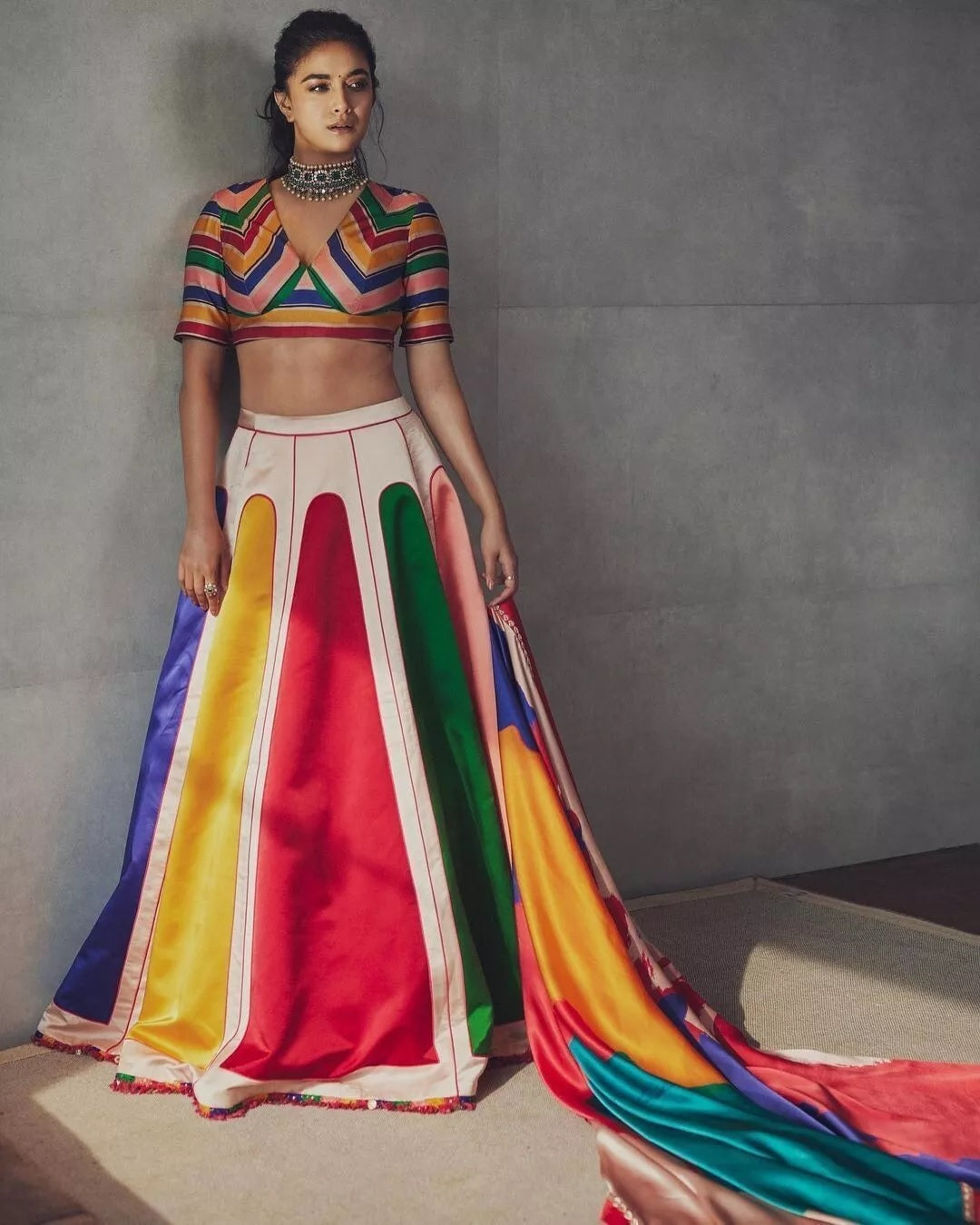 Designer Festival Wear Sartin With Digital Print Lehenga Blouse Dupatta