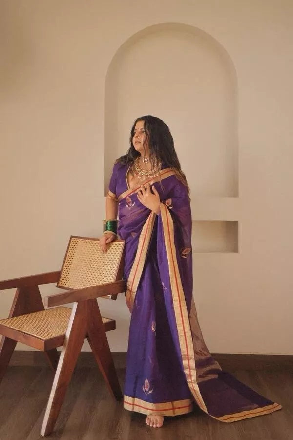 Designer Soft Lichi Silk Saree, Wedding Wear Sari & Blouse