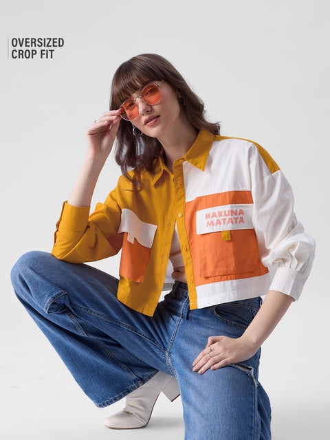 The Lion King Hakuna Matata Women Oversized Cropped Shirts