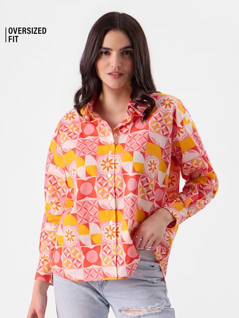 TSS Originals Abstract Petals Women Boyfriend Shirts